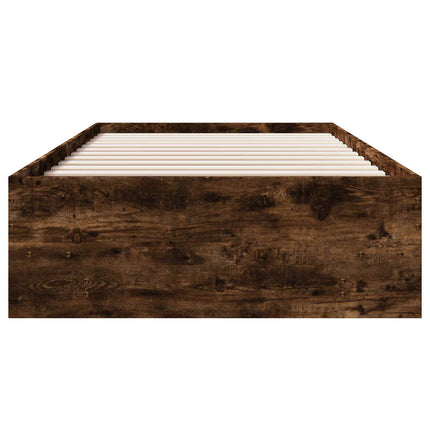 Sengestel med hylde Røget eg 80 x 200 cm Konstrueret træ