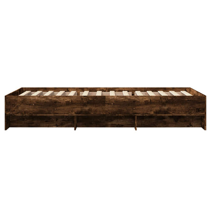 Sengestel med hylde Røget eg 80 x 200 cm Konstrueret træ