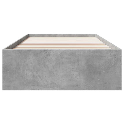 Sengestel med hylde Betongrå 80 x 200 cm Konstrueret træ