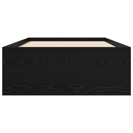 Sengestel med hylde Sort eg 80 x 200 cm Konstrueret træ