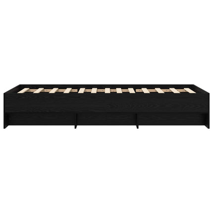 Sengestel med hylde Sort eg 80 x 200 cm Konstrueret træ