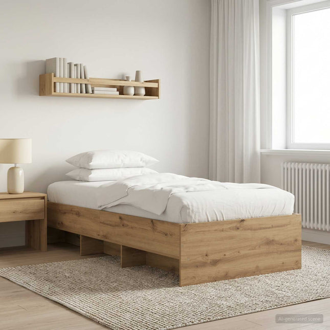 Sengestel med hylde Artisan-eg 80 x 200 cm Konstrueret træ