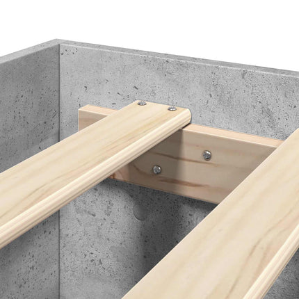 Sengestel med hovedgærde Betongrå 80 x 200 cm Konstrueret træ