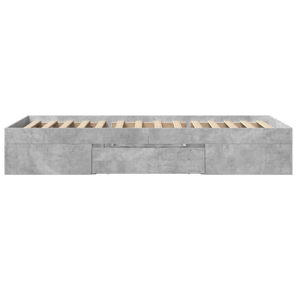Sengestel med opbevaring Betongrå 80 x 200 cm Konstrueret træ