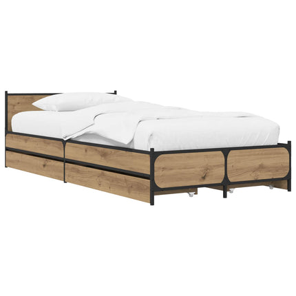 Sengestel med hovedgærde Artisan-eg 80 x 200 cm Konstrueret træ