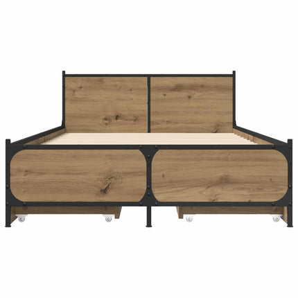 Sengestel med hovedgærde Artisan-eg 80 x 200 cm Konstrueret træ