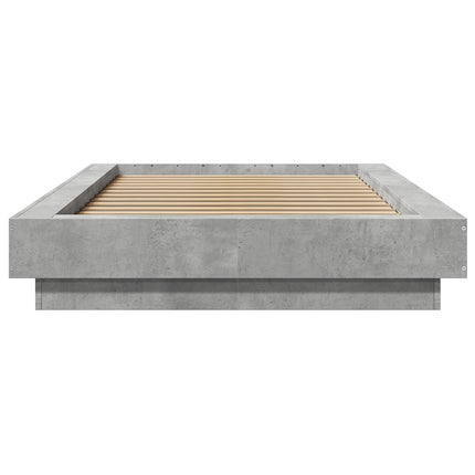 Gulvsengramme Betongrå 80 x 210 cm Konstrueret træ