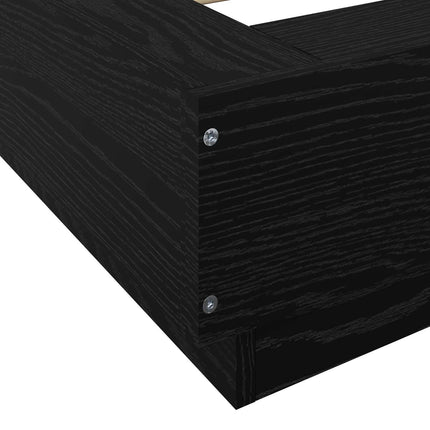 Gulvsengramme Sort eg 80 x 210 cm Konstrueret træ