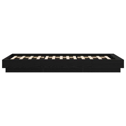 Gulvsengramme Sort eg 80 x 210 cm Konstrueret træ