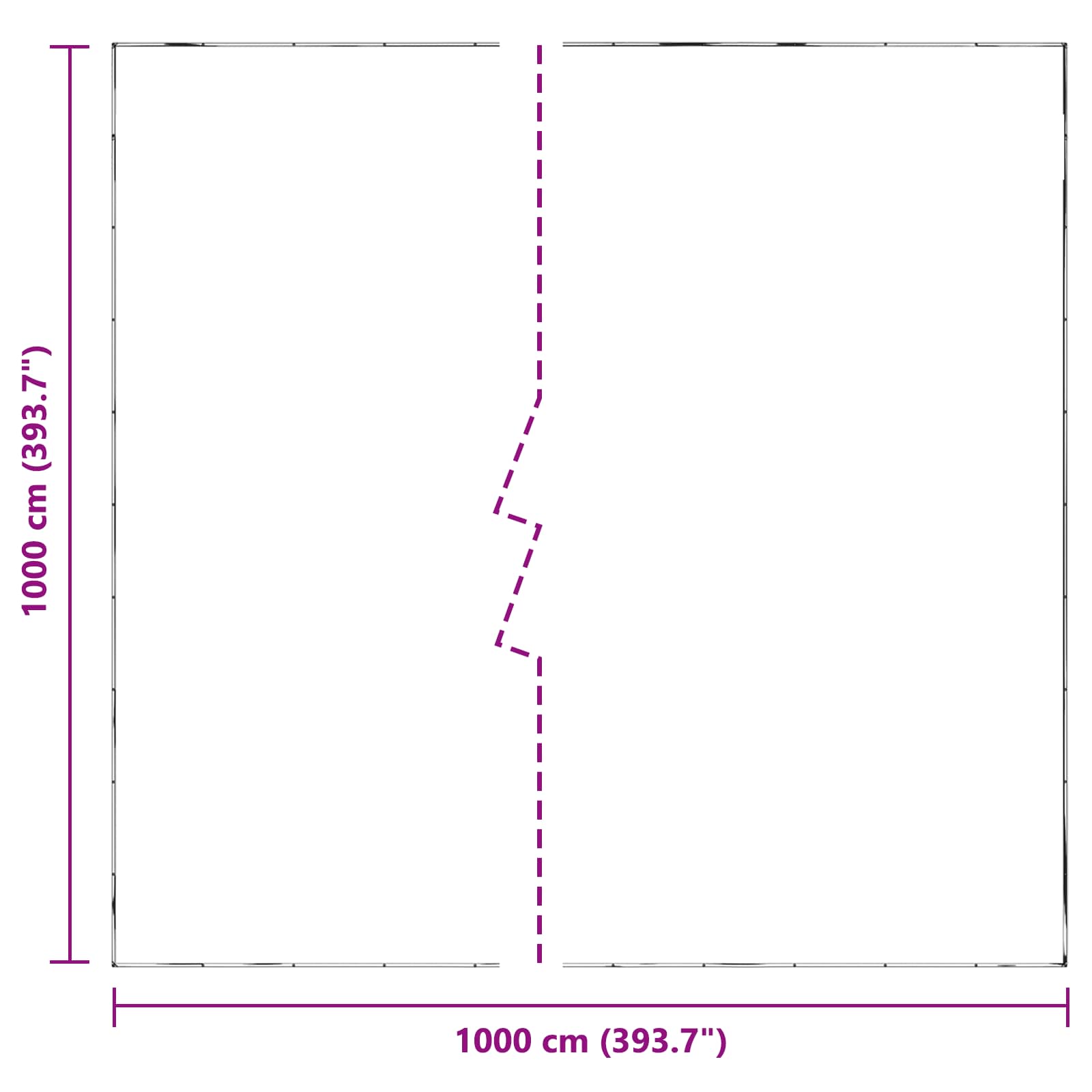 Presenning med øjer Transparent 10 x 10 m Polyethylen