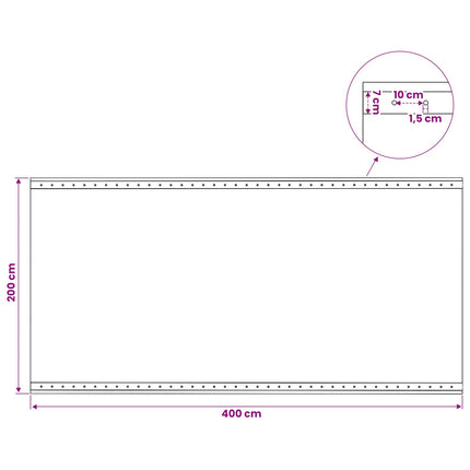 Presenning med øjer 2 stk. Grøn 2 x 4 m 260 gsm PE