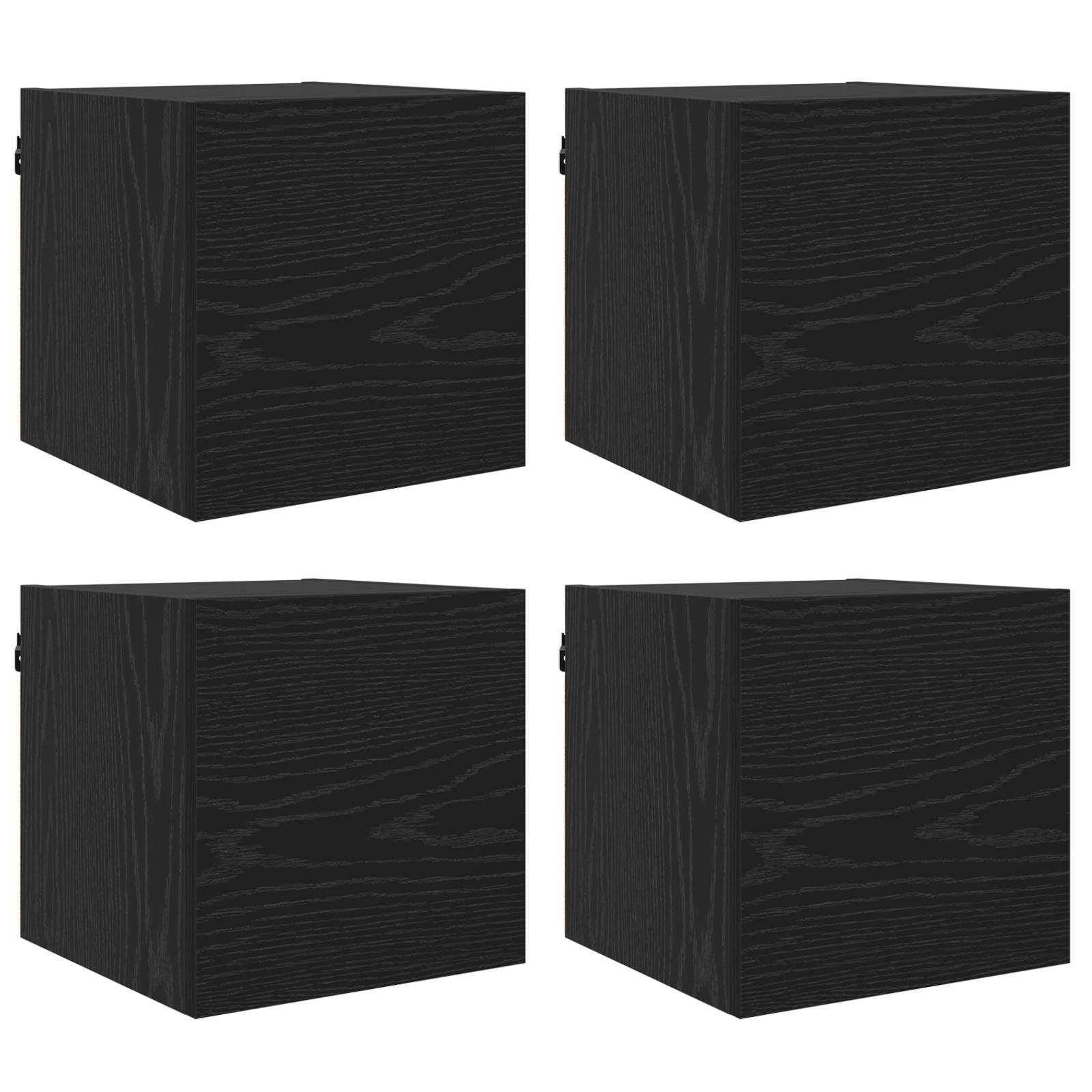 Vægmonteret TV Skab Vægmonteret 4 pcs Sort eg 30,5 x 30 x 30 cm