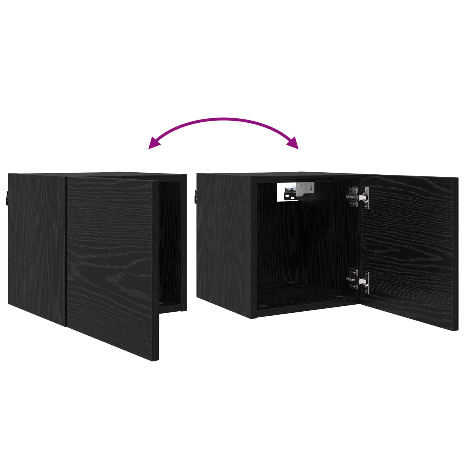 Vægmonteret TV Skab Vægmonteret 4 pcs Sort eg 30,5 x 30 x 30 cm