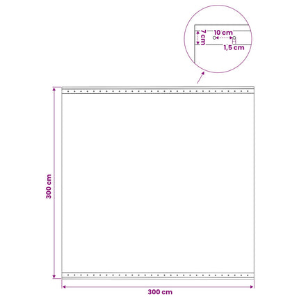 Leno presenning Grøn 3 x 3 m 260 gsm PE