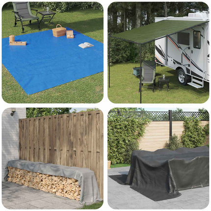 Presenning med øjer Lysegrå 3 x 5 m 90 gsm PE