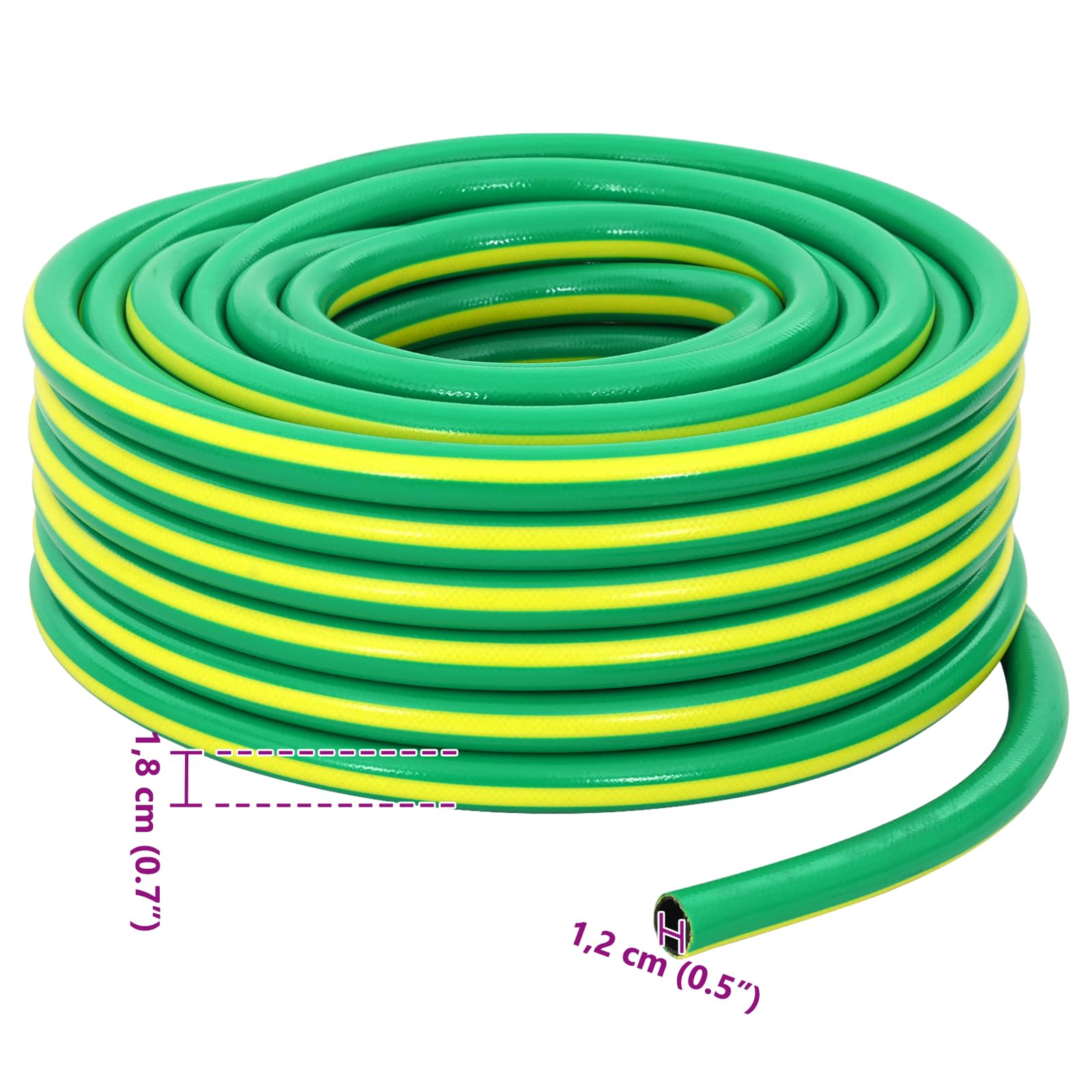 Have Slange 5-Lags Grøn og Gul 1 / 2'' 100 m PVC