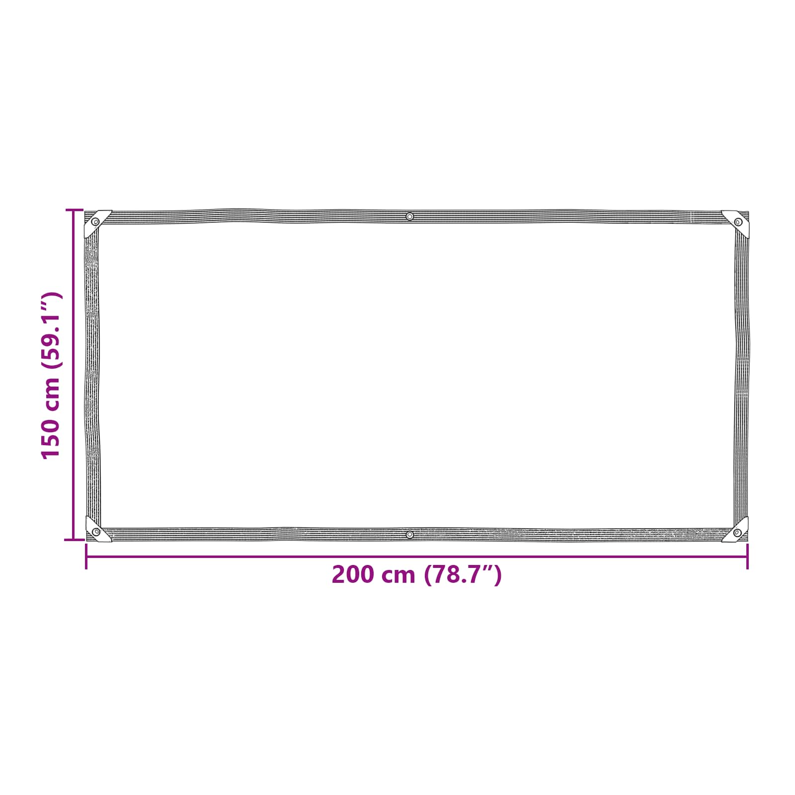 Presenning Transparent 2 x 1,5 m PE