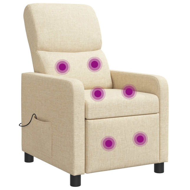 Massage Lænestol Cremefarvet Polyester