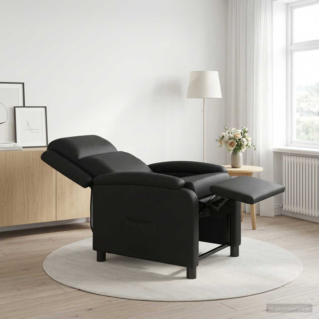 Massage Lænestol Sort Kunstlæder
