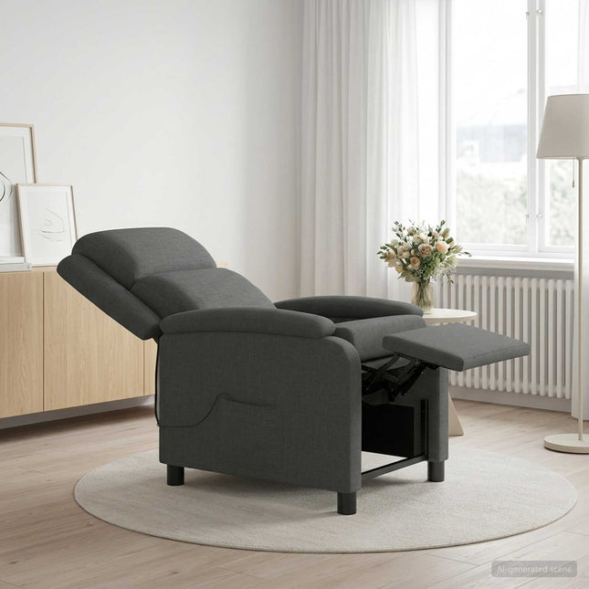 Massage Lænestol Mørkegrå Stof