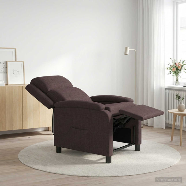Massage Lænestol Mørk Brun Stof