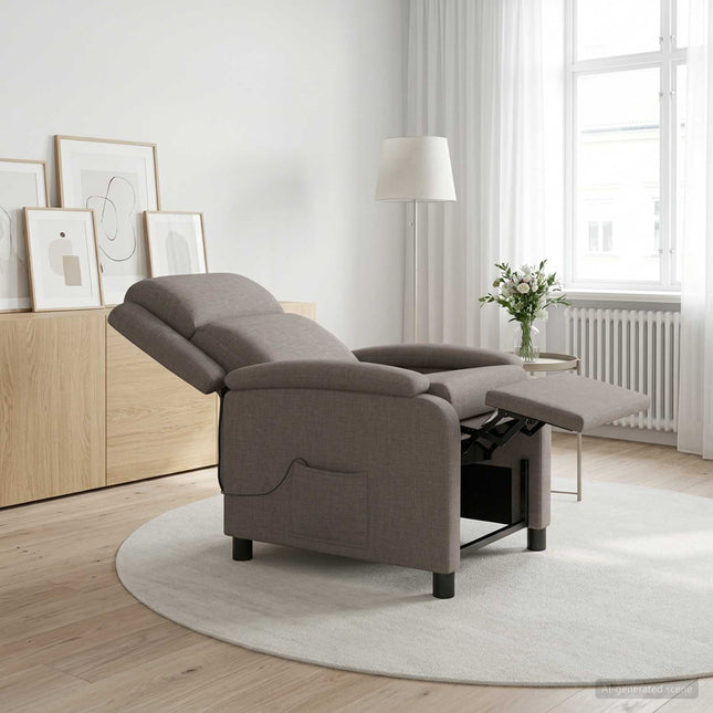 Massage Lænestol Gråbrun Stof
