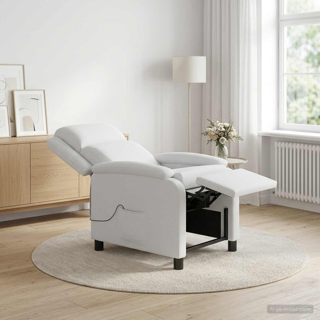 Massage Lænestol Hvid Stof