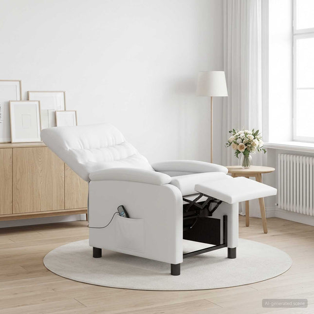 Massage Lænestol Hvid Kunstlæder