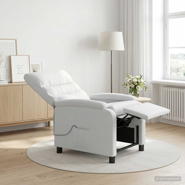 Massage Lænestol Hvid Stof