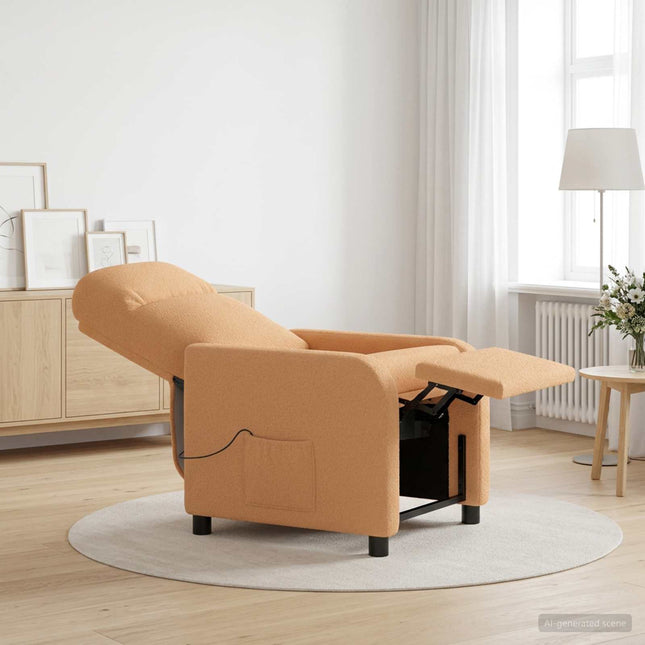 Massage Lænestol Beige Bouclé