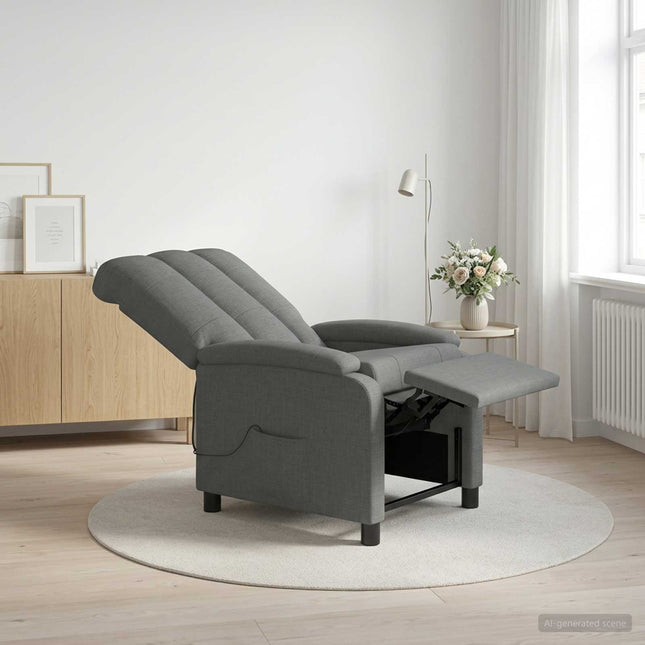 Massage Lænestol Mørkegrå Stof