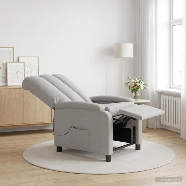 Massage Lænestol Skygrå Stof