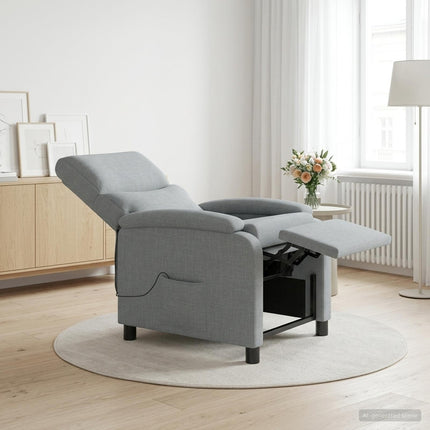 Massage Lænestol Lysegrå Stof
