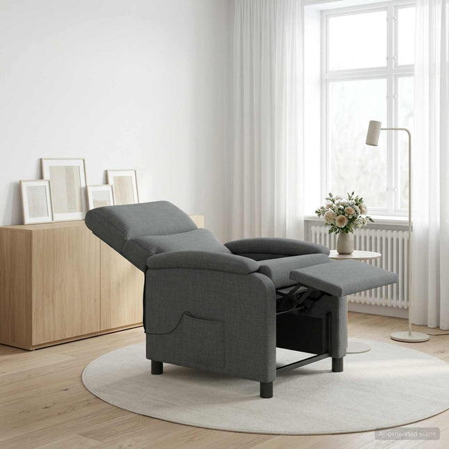 Massage Lænestol Mørkegrå Stof