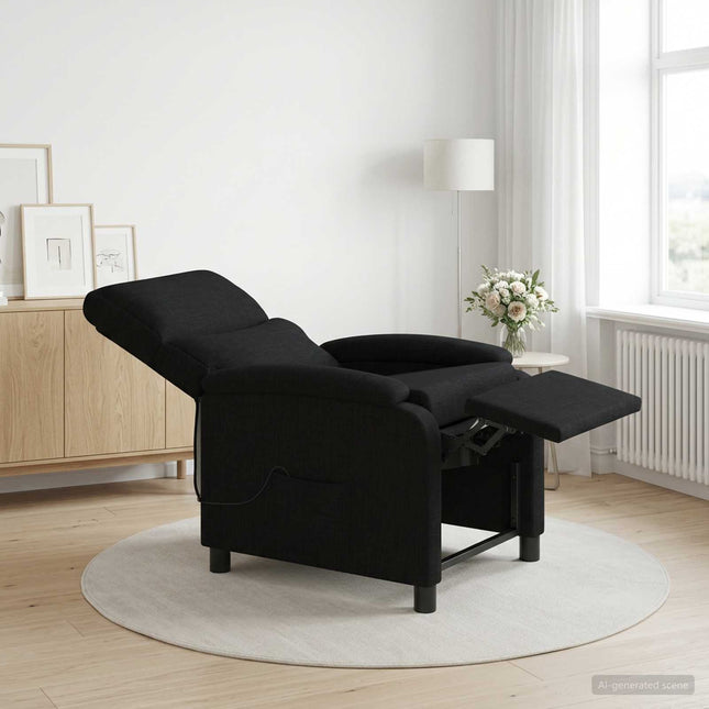 Massage Lænestol Sort Stof