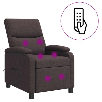 Massage Lænestol Mørk Brun Stof