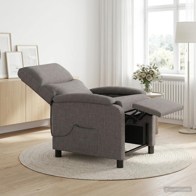 Massage Lænestol Gråbrun Stof