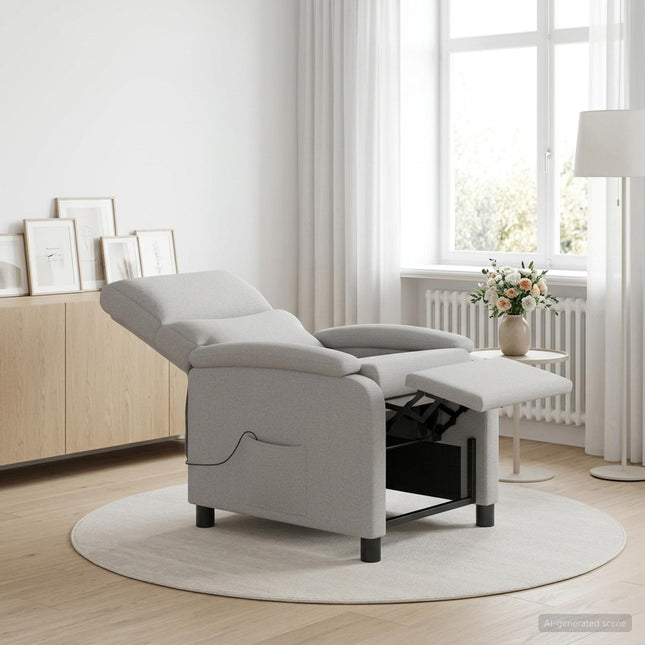 Massage Lænestol Skygrå Stof