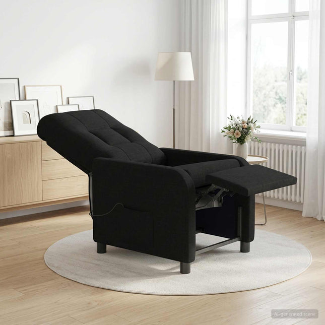 Massage Lænestol Sort Stof