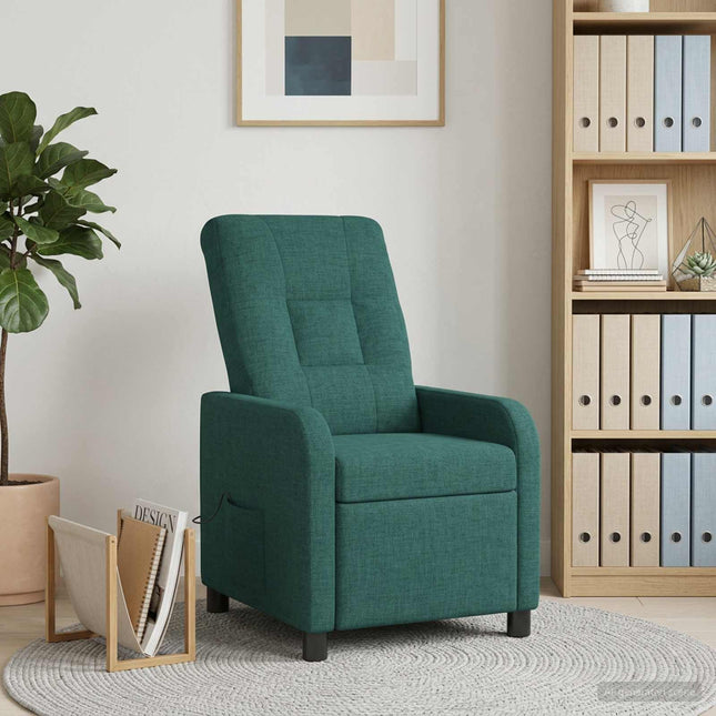 Massage Lænestol Mørkegrøn Stof