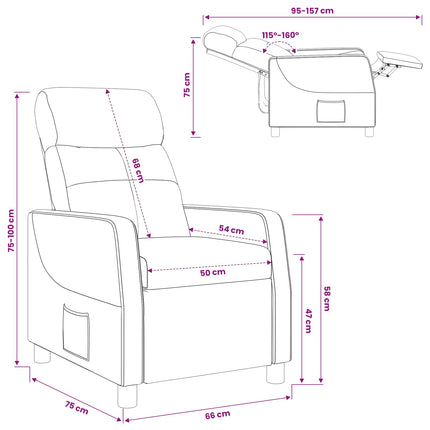 Recliner Hvid Stof