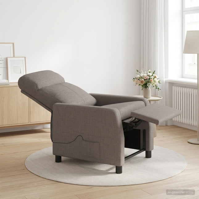 Massage Lænestol Gråbrun Stof