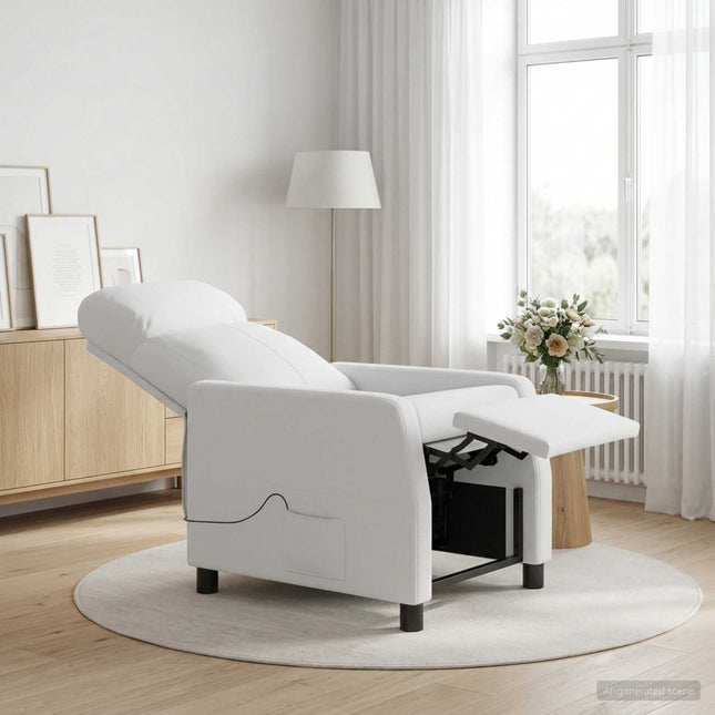 Massage Lænestol Hvid Stof