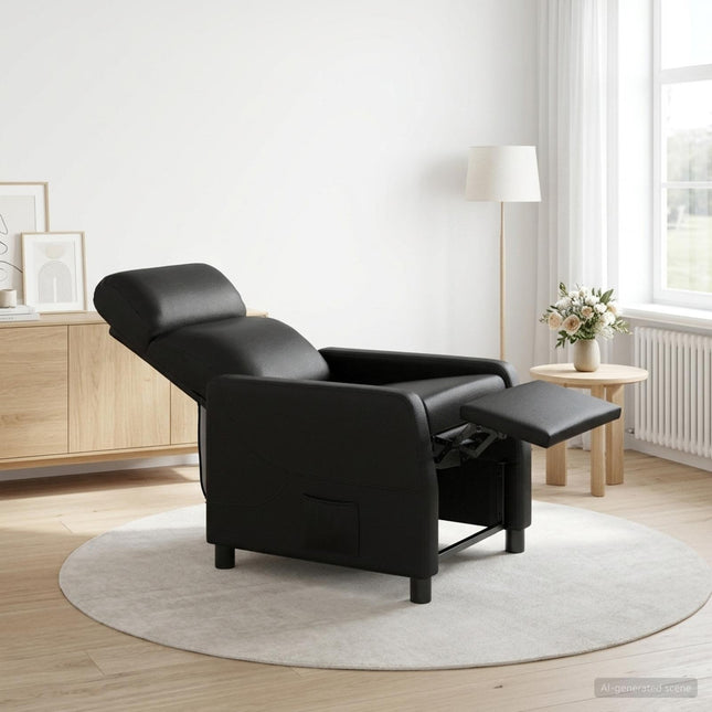 Massage Lænestol Sort Kunstlæder