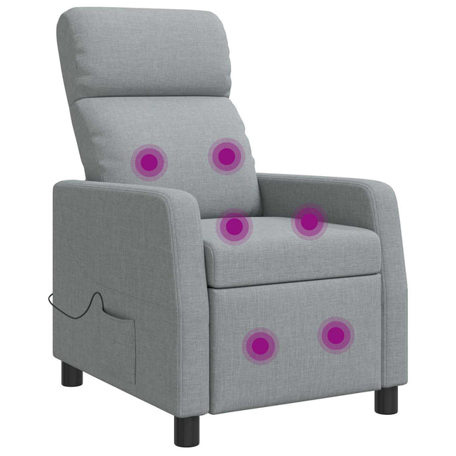 Massage Lænestol Lysegrå Stof