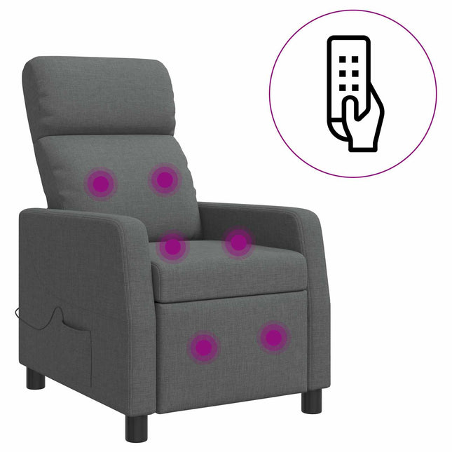 Massage Lænestol Mørkegrå Stof