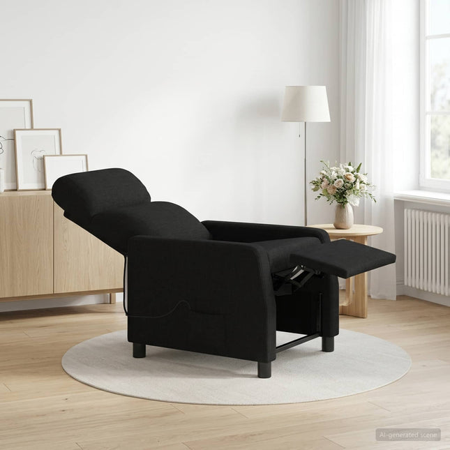 Massage Lænestol Sort Stof