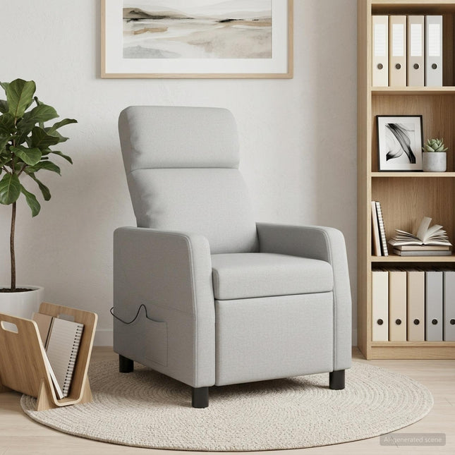 Massage Lænestol Skygrå Stof