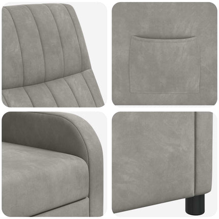 Recliner Lysegrå Velour (V)