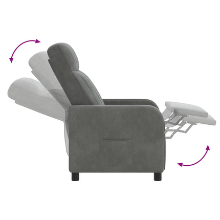 Massage Lænestol Mørkegrå Velour (V)